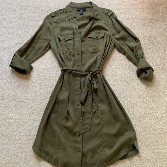 INC International Concepts | Dresses | Inc Olive Green Shirt Dress Size |  Poshmark